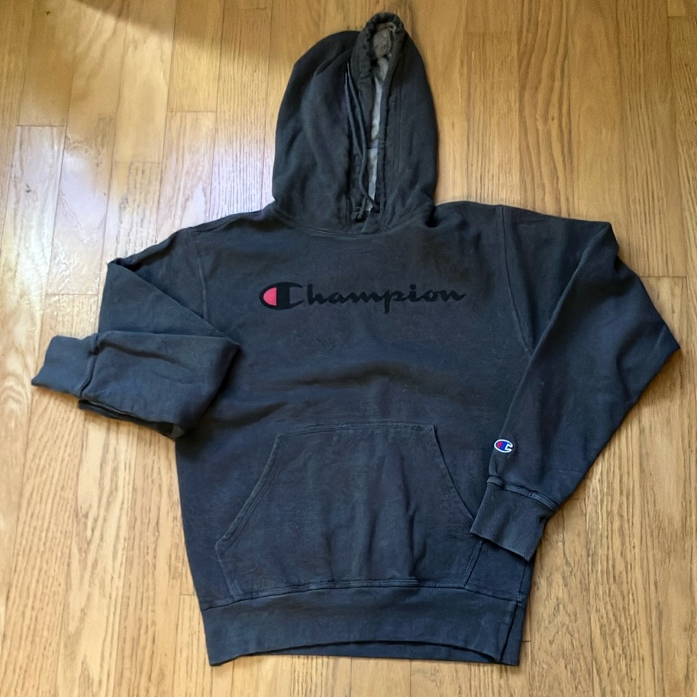 Champion Men's Black Hoodie Sweatshirt